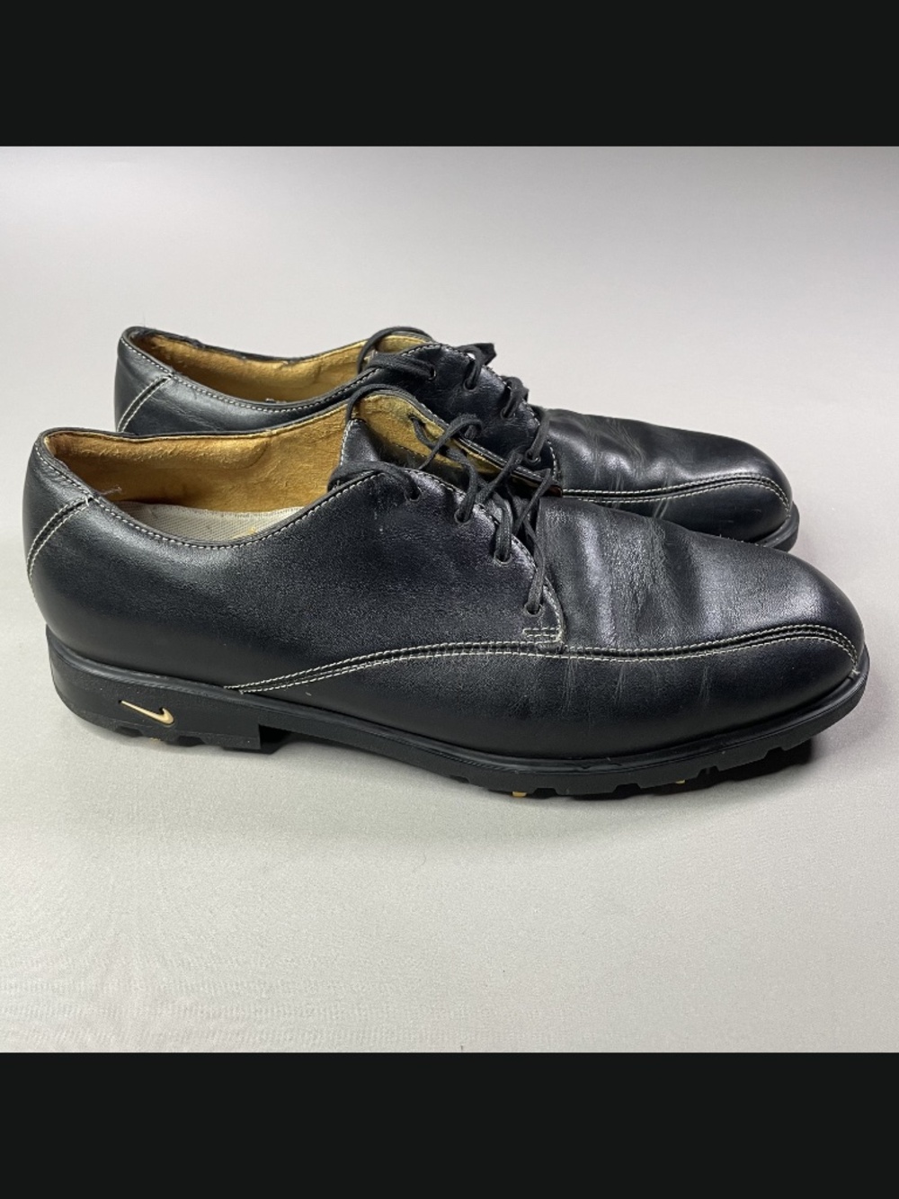 Nike Tiger Woods Shoes Mens 10.5 black leather TW Last golf cleats vintage sport - Picture 2 of 11